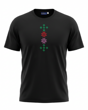 Vertical Heritage Hand-Embroidered Cotton T-Shirt