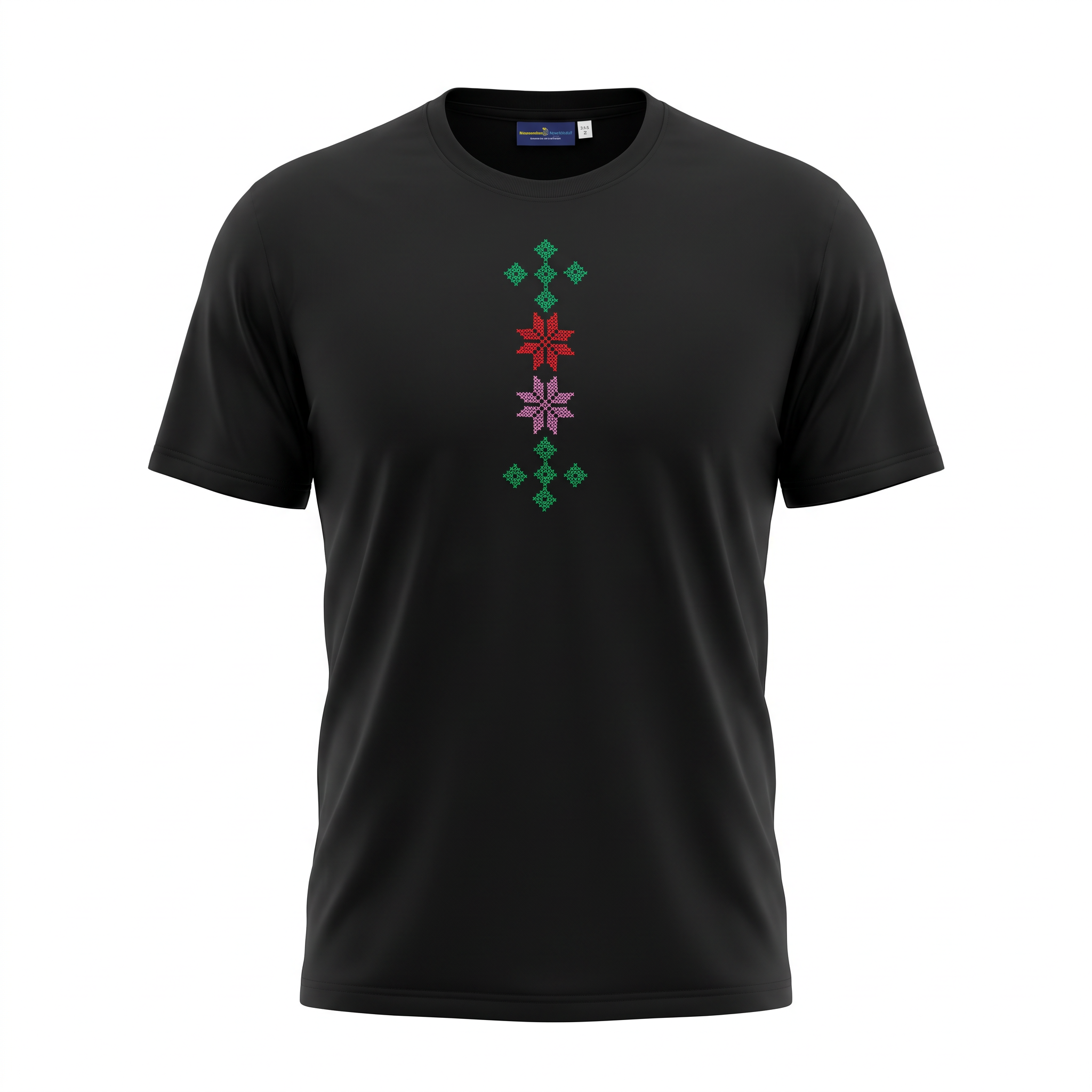 Vertical Heritage Hand-Embroidered Cotton T-Shirt