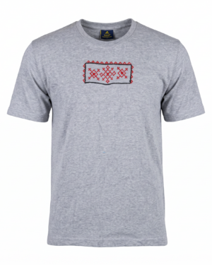 Heritage Cross-Stitch Panel Cotton T-Shirt
