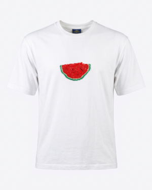 Watermelon Hand-Embroidered Cotton T-Shirt