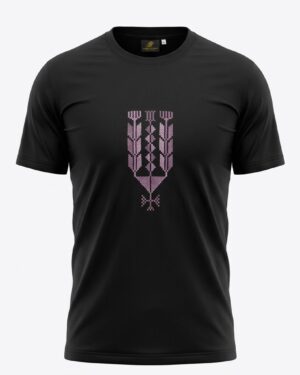 Hand-Embroidered Purple Geometric Heritage T-Shirt